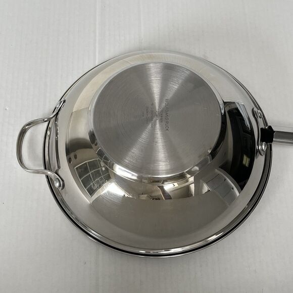 Wolfgang Puck Cookware 12" Chef Wok Pan 18-10 Non-Stick Stainless Steel 0408 - Picture 8 of 12